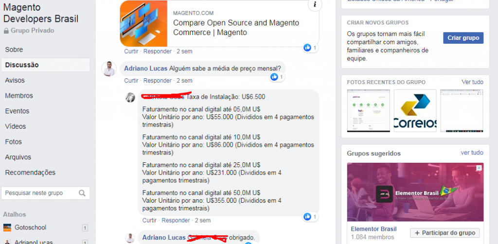 Preço Magento